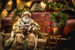 Mia (right) with Father Christmas